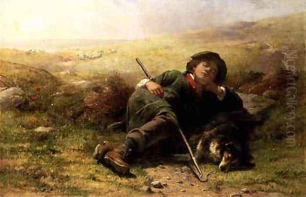 A Shepherd Boy and His Sheep Dog Neglecting Their Duty - view 1