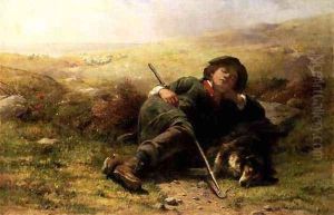 A Shepherd Boy and His Sheep Dog Neglecting Their Duty by James John Hill