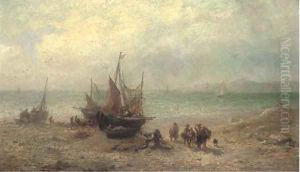 Unloading the day's catch by James John Hill