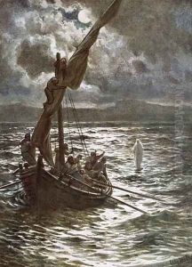 Jesus walking upon the sea