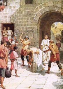 Jesus being scourged