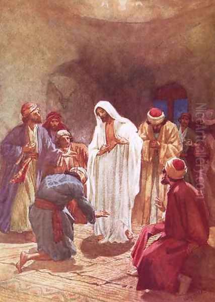 Jesus childing Thomas for his unbelief - view 1