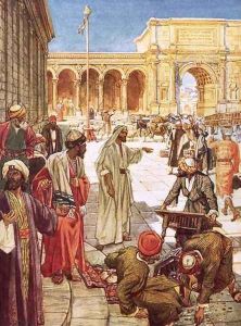Christ driving the money changers from the temple by William Brassey Hole