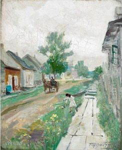 Village Roadway by Frederic Marlett Bell-Smith