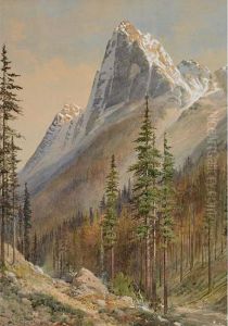 A Snow-clad Mountain In The Rockies, A Railway Track In Theforeground by Frederic Marlett Bell-Smith