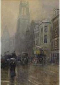 London Rain by Frederic Marlett Bell-Smith