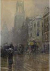 London Street Scene by Frederic Marlett Bell-Smith
