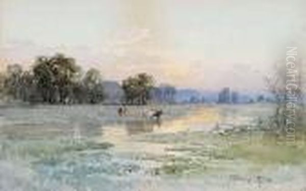 Untitled - Pastoral Sunset With Cows - view 1