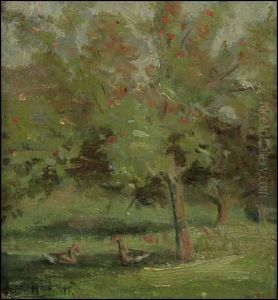 Ducks In The Park by Frederic Marlett Bell-Smith