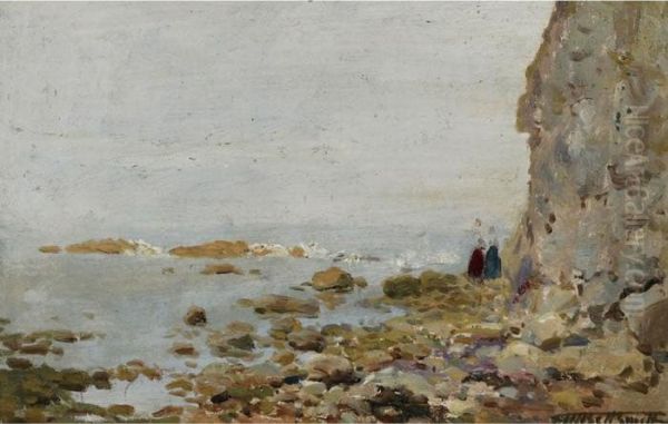 Rocky Coast With Two Figures - view 1