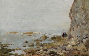 Rocky Coast With Two Figures Rocky Coast With Two Figures