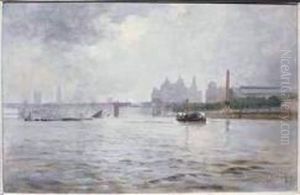 Grey Day On The Thames by Frederic Marlett Bell-Smith
