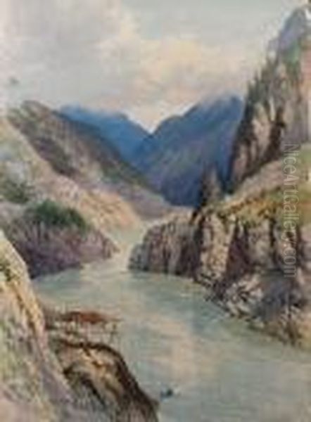 Indian Fishing Platform In The Fraser Canyon - view 1
