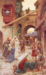 The people of Capernaum bringing Jesus many to heal