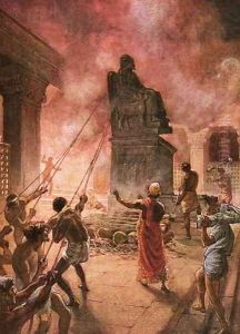 King Josiah cleansing the land of idols