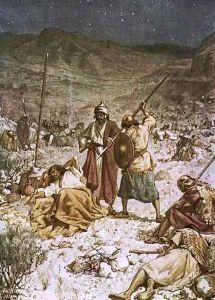 David spares the life of Saul