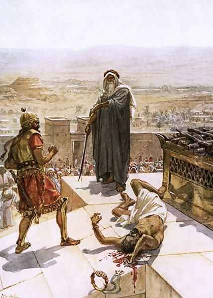 Samuel slaying Agag before the lord at Gilgal - view 1