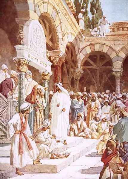 Jesus preaching in the Temple - view 1