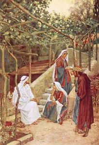 Jesus resting at Bethany at the house of his friends