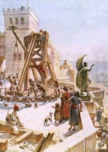 Uzziah erects engines of war on the walls of Jerusalem by William Brassey Hole