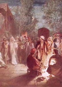 Peter having denied him thrice repents as Jesus turns and looks at him by William Brassey Hole