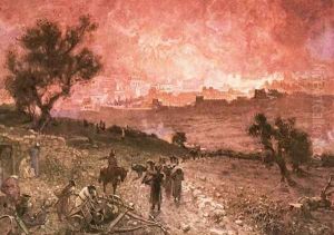 The destruction of Jerusalem by nebuzar adan by William Brassey Hole