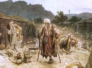The four lepers looting the camp of the Syrians