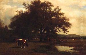 Cattle grazing before a Pond by James McDougal Hart