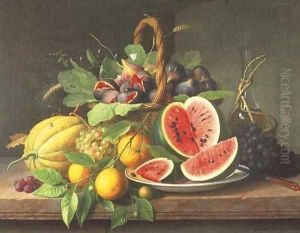 Still Life with Fruits on a Stone Ledge by William Hammer