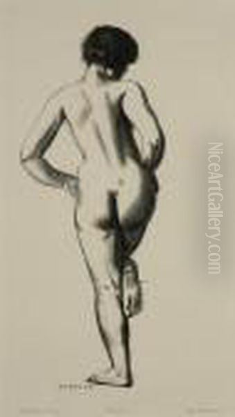 Nude Study, Girl Standing On One Foot (study) - view 1