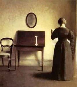 A Lady Reading In An Interior by William Hammer