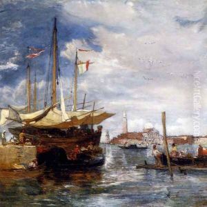 San Giorgio Maggiore From The Lagoon, Venice by James Holland