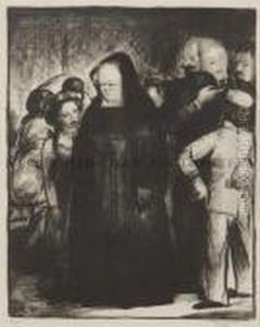 In An Elevator by George Wesley Bellows