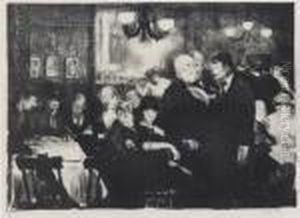 Artist's Evening (an Evening At Petitpas Restaurant In Newyork) by George Wesley Bellows