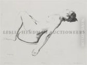 Nude Study, Woman Lying On A Pillow by George Wesley Bellows