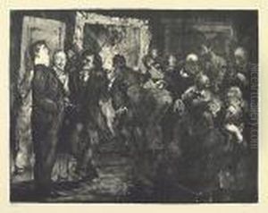 Artists Judging Works Of Art. by George Wesley Bellows