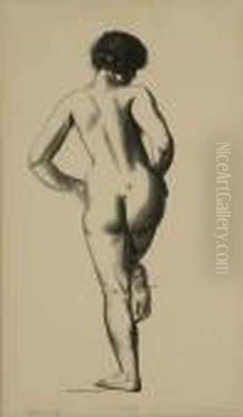 Nude Study, Girl Standing On One Foot - view 1