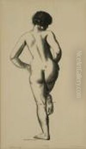 Nude Study, Girl Standing On One Foot