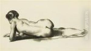 Nude Study, Woman Lying Prone (m. 174) by George Wesley Bellows