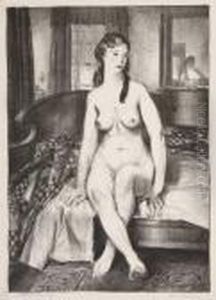 Evening, Nude On Bed by George Wesley Bellows