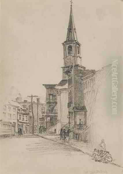 City Street With Church - view 1