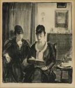 Elsie Reading To Emma by George Wesley Bellows