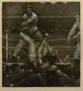 Dempsey Through The Ropes by George Wesley Bellows