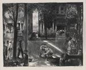 ''sixteen East Gay Street'' by George Wesley Bellows