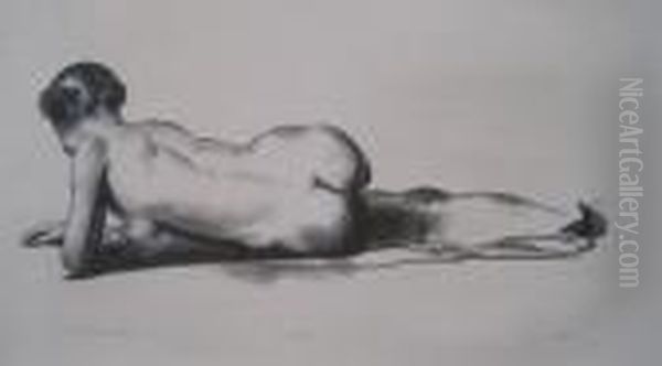 Nude Study, Woman Lying Prone - view 1