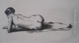 Nude Study, Woman Lying Prone by George Wesley Bellows