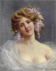 Fanciulla Con Lilla by Achille Beltrame
