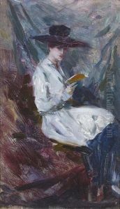 Lesende Junge Dame. by Achille Beltrame