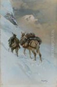 Alpino Con Mulo - (1916 C.)