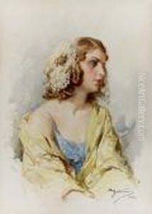 Ritratto Femminile Con Cuffietta Di Pizzo - 1942
